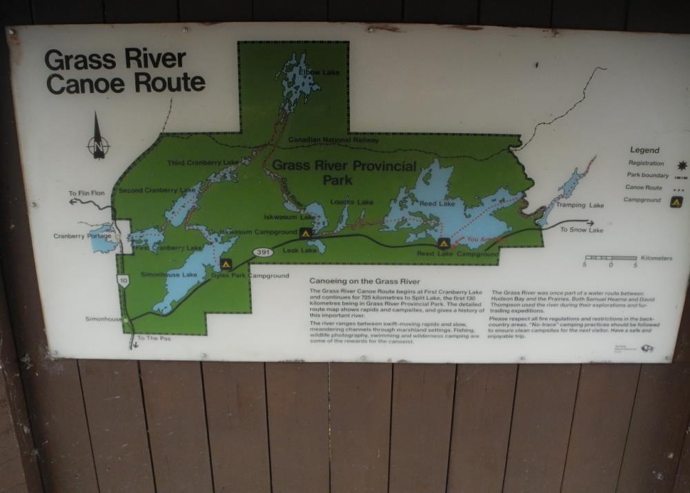Grass River canoe route sign