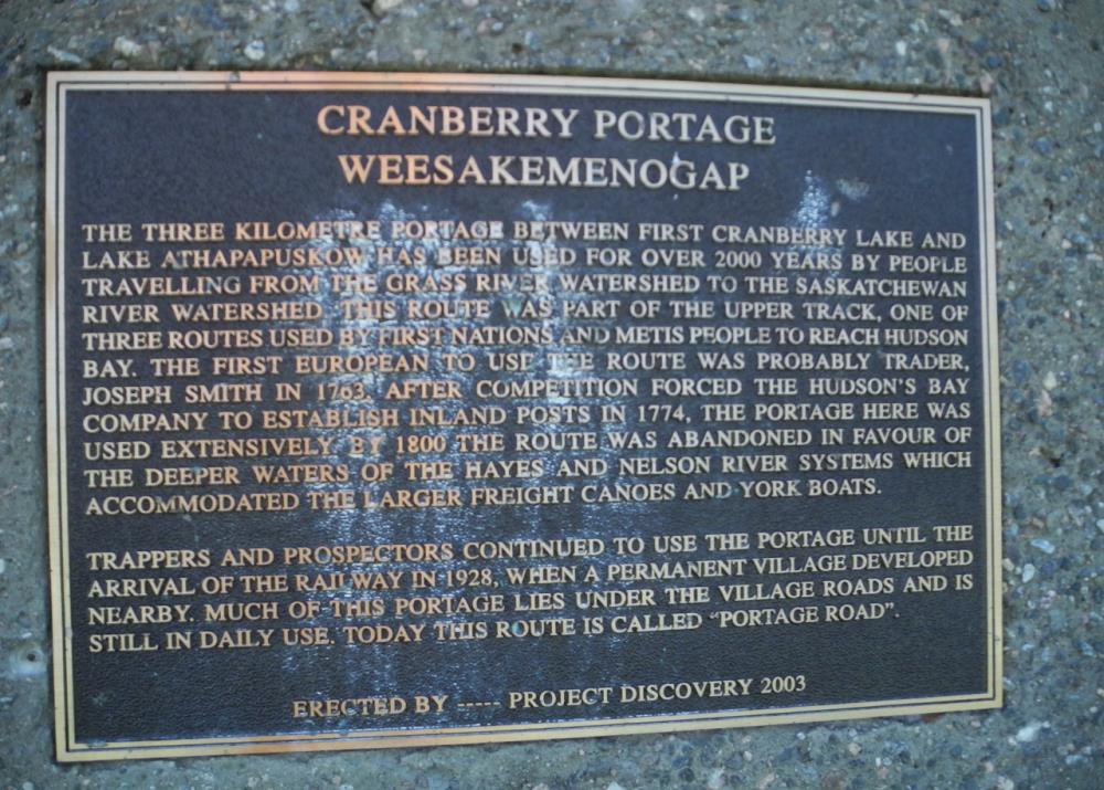 Cranberry Portage sign
