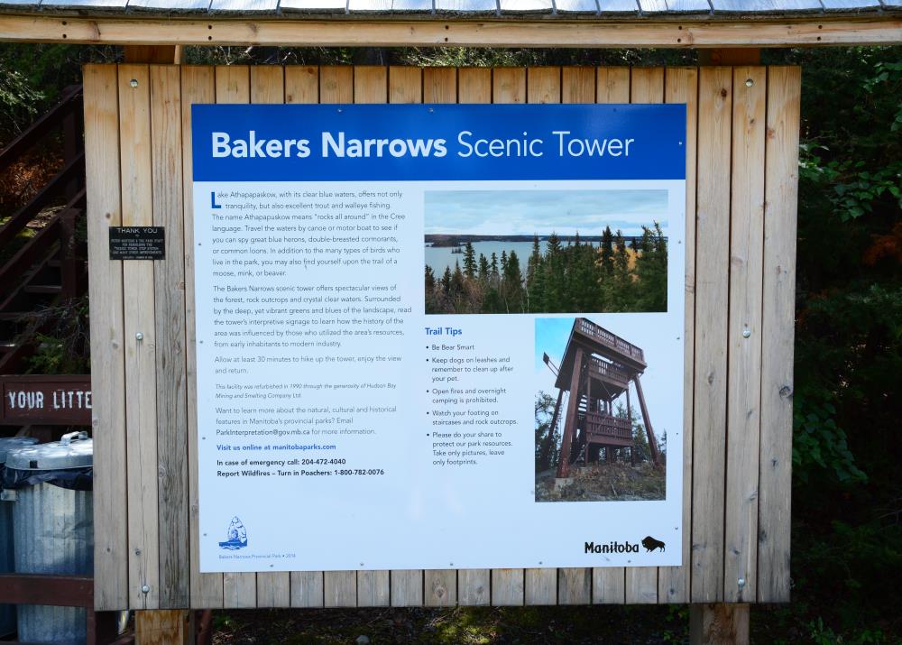 Bakers Narrows Scenic Tower sign