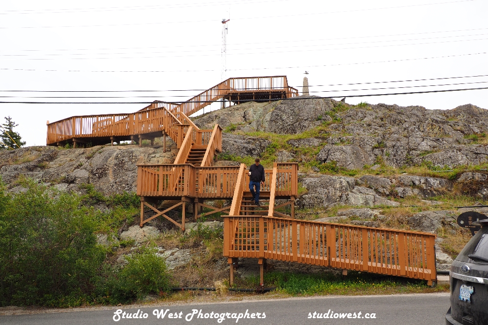 The stairway to the top of the Rock in Old Town Yellowknife.