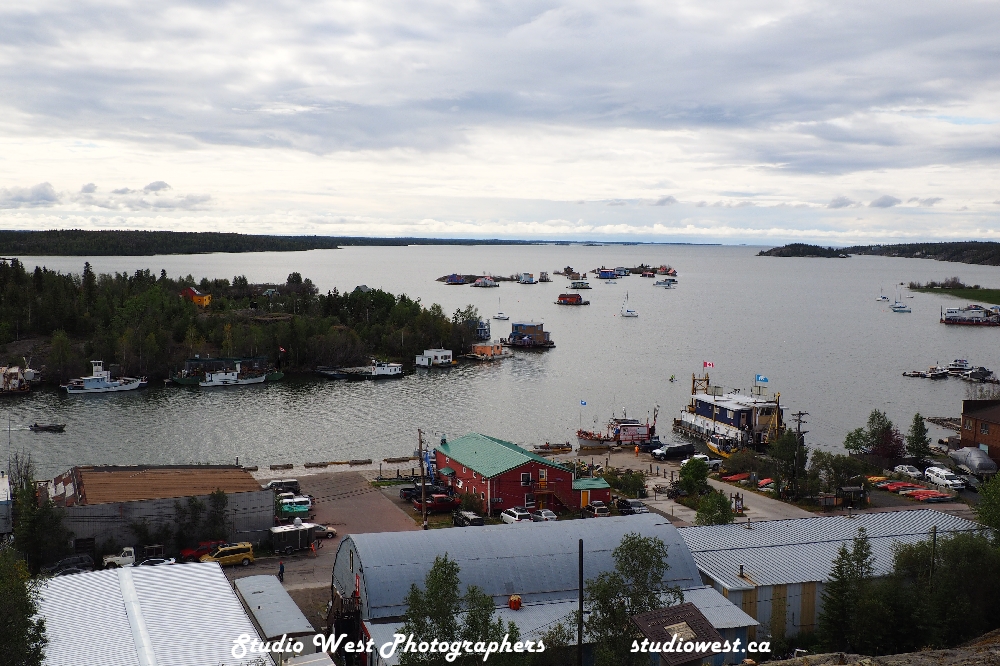 Old Town Yellowknife located on a bay of the Great Slave Lake.