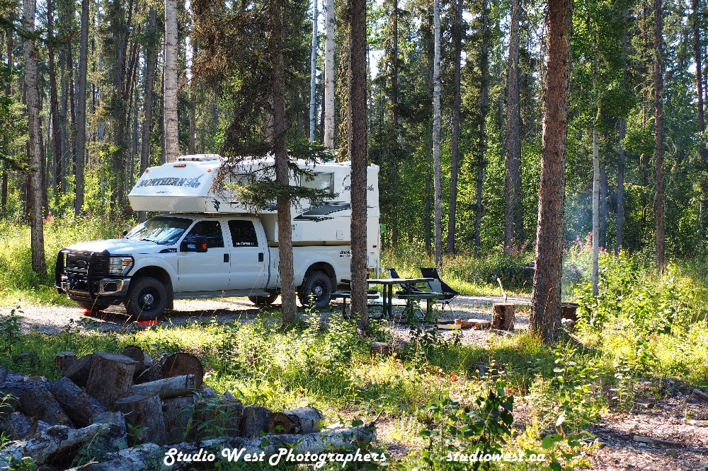 Home at Peace Lake Campground in Wood Buffalo National Park.