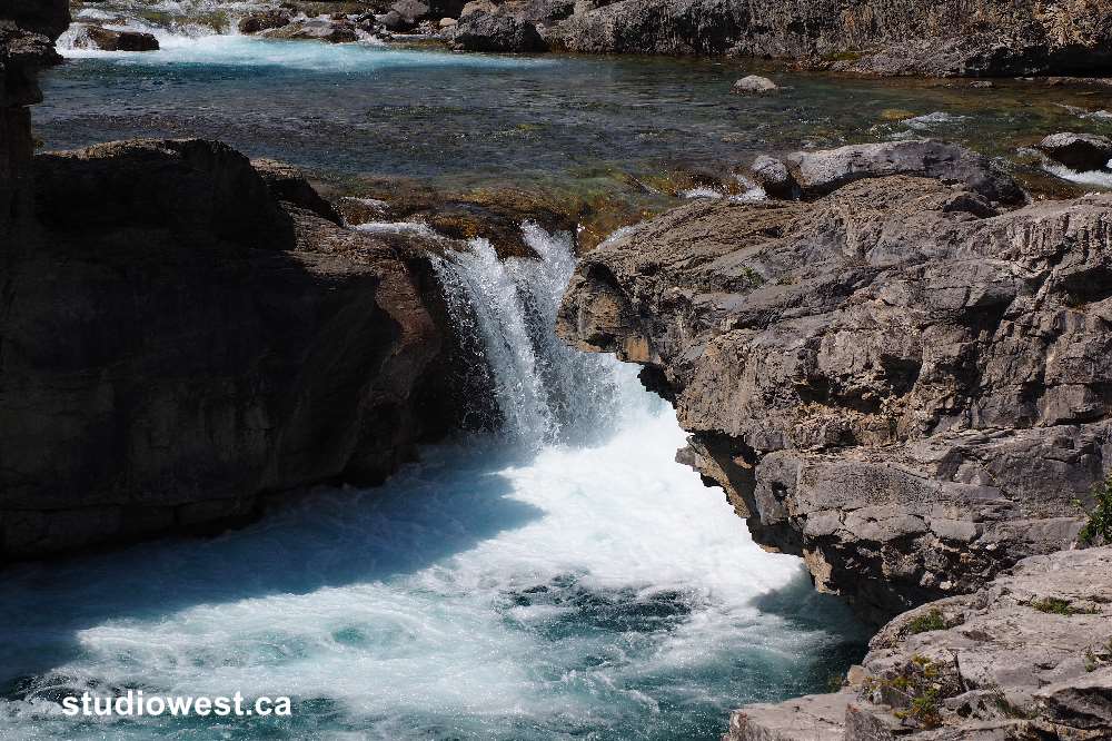 Elbow Falls along the trail.